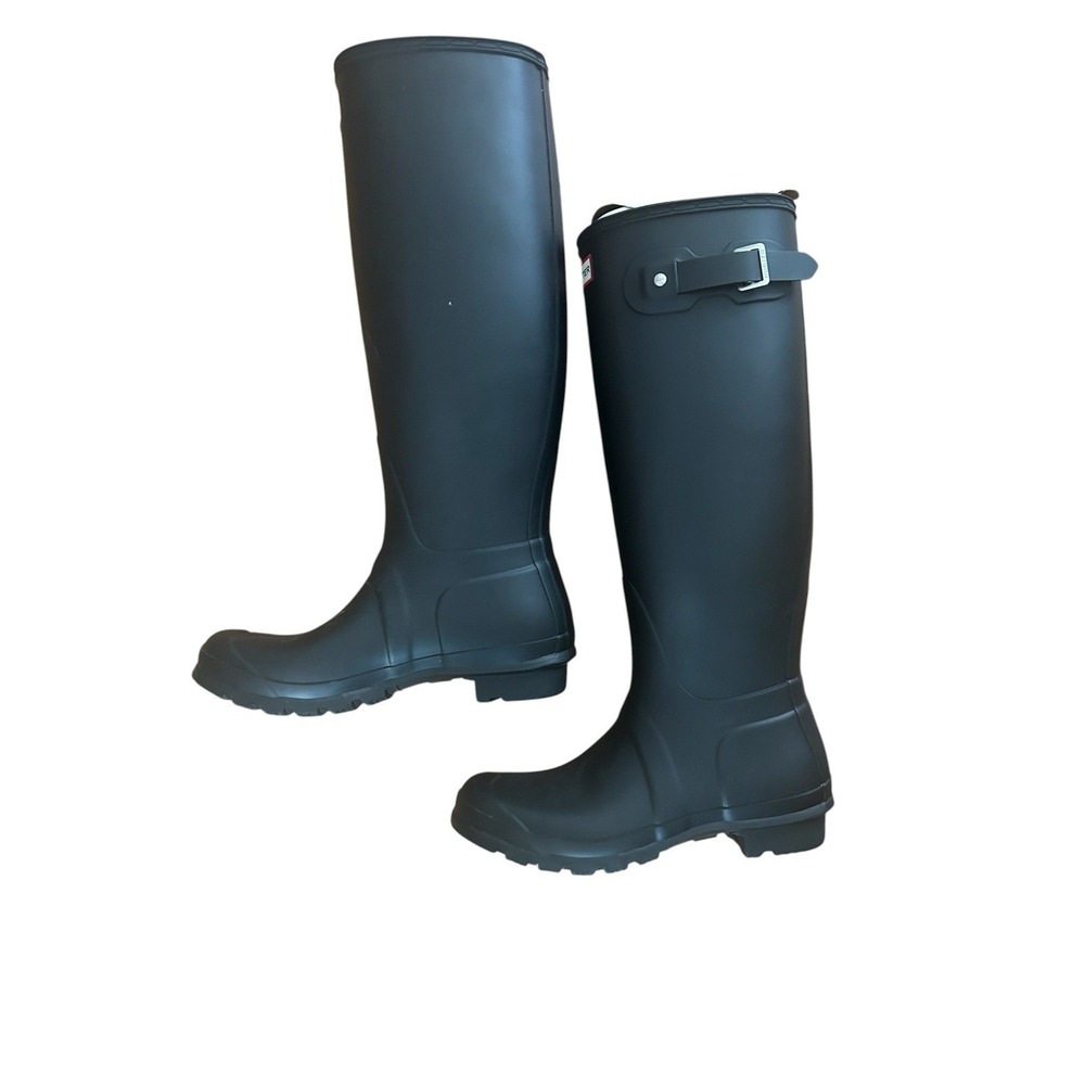 Hunter Boots Original Tall Waterproof Rain Boots Black Women's Size 8 - Picture 2 of 14